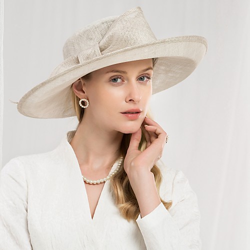 

100% Linen Kentucky Derby Hat / Hats with Bowknot 1pc Special Occasion / Party / Evening / Horse Race Headpiece