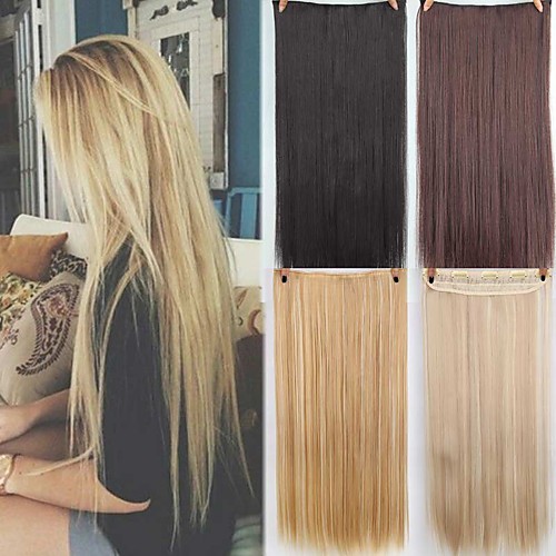 

Synthetic Extentions Straight Synthetic Hair 22 inch Hair Extension Clip In / On 1 Piece Synthetic Extention Women's Daily Wear