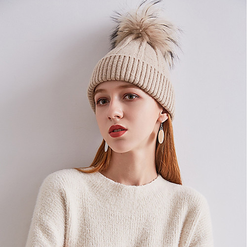 

Women's Vintage Holiday Knitwear Floppy Hat Ski Hat-Solid Colored Fall Winter Navy Blue Wine Khaki