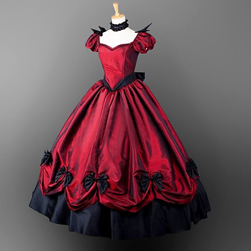 

Gothic Lolita Gothic Victorian Dress Party Costume Masquerade Women's Girls' Satin Costume Emerald Green / Dusty Lavender / Dusty Rose Vintage Cosplay Short Sleeves Floor Length Ball Gown Plus Size