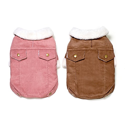 

Rodents Dog Cat Coat Jacket Puppy Clothes Solid Colored Vintage Classic Casual / Sporty Outdoor Winter Dog Clothes Puppy Clothes Dog Outfits Pink Brown Costume for Girl and Boy Dog Corduroy S M L XL
