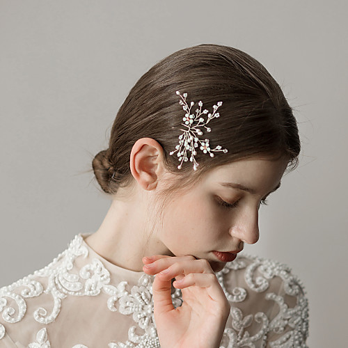 

Pearl Hair Pin with Rhinestone 1 Piece Wedding / Party / Evening Headpiece