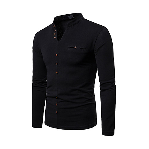 

Men's Graphic Solid Colored T-shirt Daily V Neck White / Black / Light gray / Dark Gray / Long Sleeve