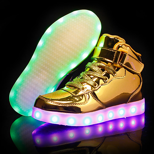 

Men's Comfort Shoes Light Up Shoes Spring / Summer / Fall Sporty / Casual Daily Outdoor Sneakers Walking Shoes PU Breathable Wear Proof Gold / Silver / Winter