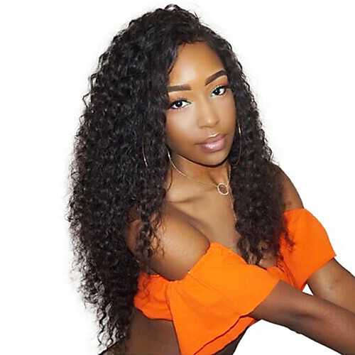 

Remy Human Hair Full Lace Wig style Brazilian Hair Curly Wig 150% Density with Baby Hair Natural Hairline Bleached Knots Women's Long Human Hair Lace Wig