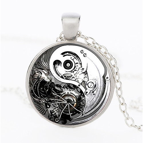 

Men's Pendant Necklace Vintage Style Gear yin yang Stylish Vintage Steampunk Army Alloy Bronze Black Gold Silver 50 cm Necklace Jewelry 1pc For Gift Street Cosplay Costumes