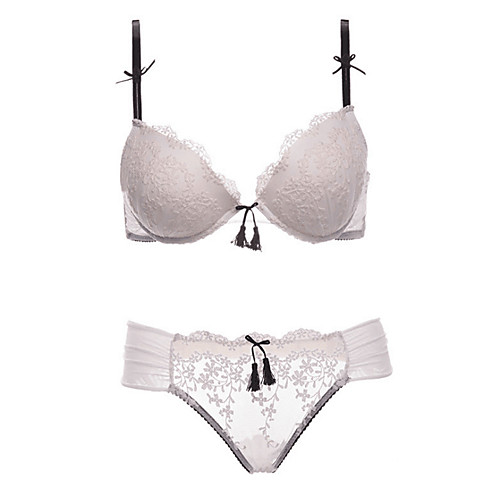 

Women's Normal Sexy 3/4 Cup Bras & Panties Sets Push-up - Solid Colored