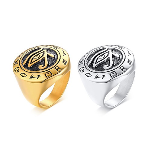 

Ring Vintage Style Gold Silver Titanium Steel Eyes Ancient Rome 1pc 8 9 10 11 12 / Men's