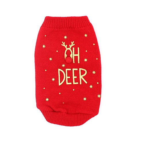 

Dog Cat Sweater Puppy Clothes Reindeer Slogan Halloween Christmas Winter Dog Clothes Puppy Clothes Dog Outfits Red Costume for Girl and Boy Dog Textile XS S M L XL