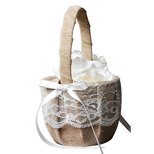 

Flower Basket Cotton / Linen 4 1/3 (11 cm) Lace 1 pcs