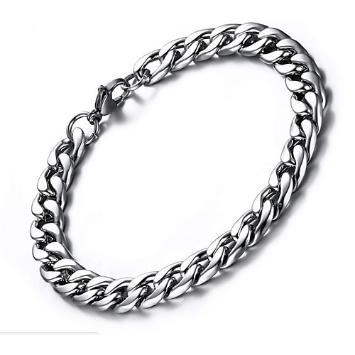 

Men's Bracelet Thick Chain Paper Clip Simple Fashion Steel Stainless Bracelet Jewelry Silver For Gift Daily