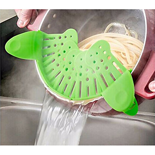 

Foldable Strainer Adjustable Pan Pot Side Water Drainer Kitchen Clip-on Colander Filter