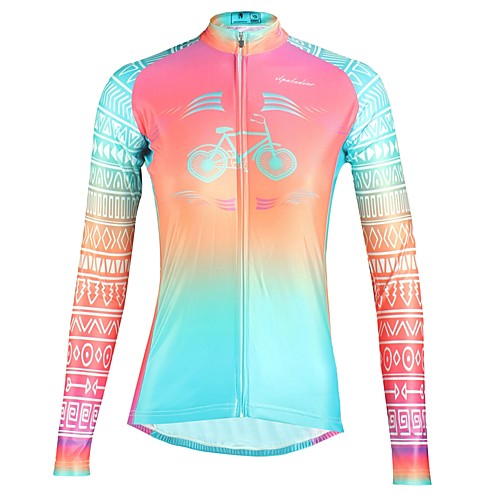 

ILPALADINO Women's Long Sleeve Cycling Jersey Winter Elastane Fuchsia Floral Botanical Bike Top Mountain Bike MTB Road Bike Cycling Breathable Quick Dry Ultraviolet Resistant Sports Clothing Apparel