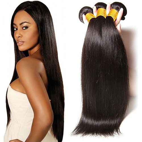 

3 Bundles Hair Weaves Peruvian Hair Straight Human Hair Extensions Remy Human Hair 100% Remy Hair Weave Bundles 300 g Natural Color Hair Weaves / Hair Bulk Human Hair Extensions 8-28 inch Natural