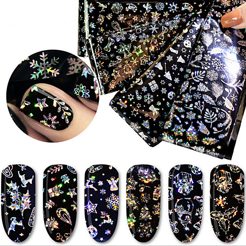 

4 pcs Foil Sticker Santa Suits / Christmas Tree nail art Manicure Pedicure Slim design Unique Design Festival