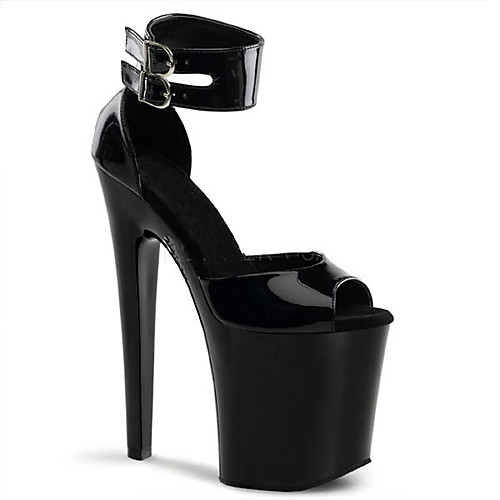 

Women's Heels Platform Sandal Spring / Summer Stiletto Heel / Platform Club Shoes Wedding Dress Party & Evening Buckle / Hollow-out Patent Leather Black / Red / EU40