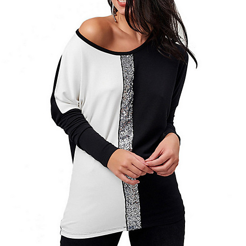 

Women's Color Block T-shirt Street chic Daily Army Green / Dark Gray / Light Blue