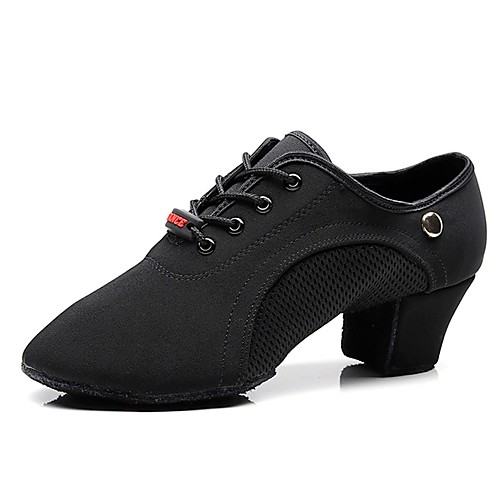 

Women's Dance Shoes Elastic Fabric Jazz Shoes Oxford / Sneaker Thick Heel Customizable Black / Performance / Practice