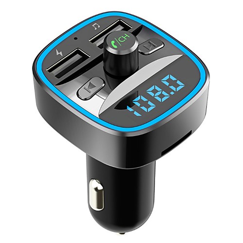 

T25 Bluetooth 5.0 FM Transmitter Car Handsfree Bluetooth / Over-charge Protection / Short circuit Protection Car Mp3 Music Player Dual USB Car Charger U disk & TF Card Lossless Music Player