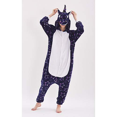 

Adults' Kigurumi Pajamas Unicorn Anime Pony Onesie Pajamas polyester fibre Purple Cosplay For Men and Women Animal Sleepwear Cartoon Festival / Holiday Costumes