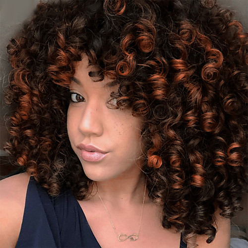 

Synthetic Extentions Afro Curly Bouncy Curl Asymmetrical With Bangs Wig Short Ombre Black / Medium Auburn Black / Grey Black / Burgundy Natural Black Dark Brown / Medium Auburn Synthetic Hair 14 inch