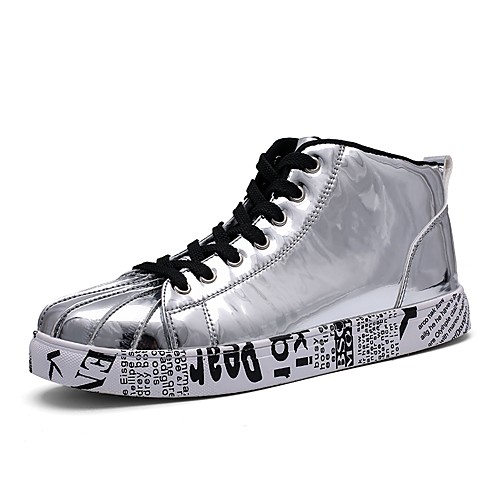 

Men's Comfort Shoes Patent Leather / Synthetics Spring & Summer Casual Sneakers Breathable Black / Gold / Silver