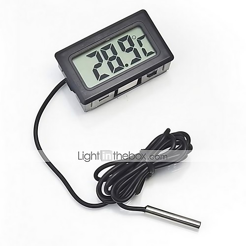 

Digital Embedded Thermometer LCD Instant Read Refrigerator Aquarium Monitoring Display with Waterproof Detector