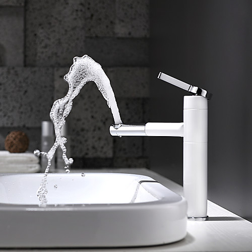 

Bathroom Sink Faucet - Rotatable / Premium Design Painted Finishes Deck Mounted Single Handle One HoleBath Taps