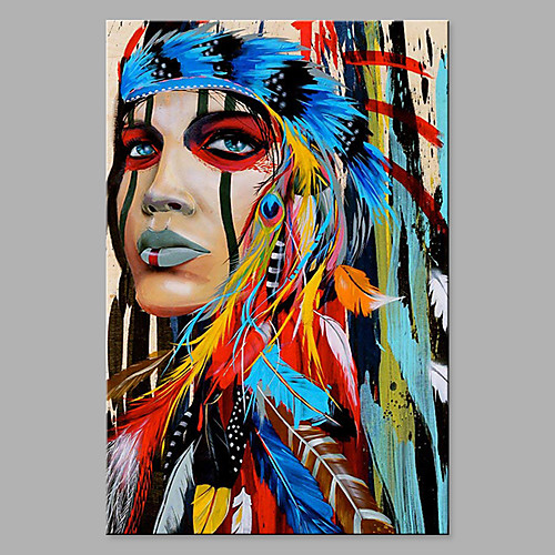

Oil Painting Hand Painted Vertical Abstract People Classic Modern Rolled Canvas (No Frame)