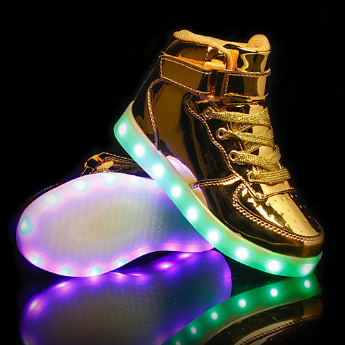 

Boys' LED / LED Shoes / USB Charging PU Sneakers LED Shoes Kids / Teenager Luminous Pink / Gold / Silver Fall / Rubber