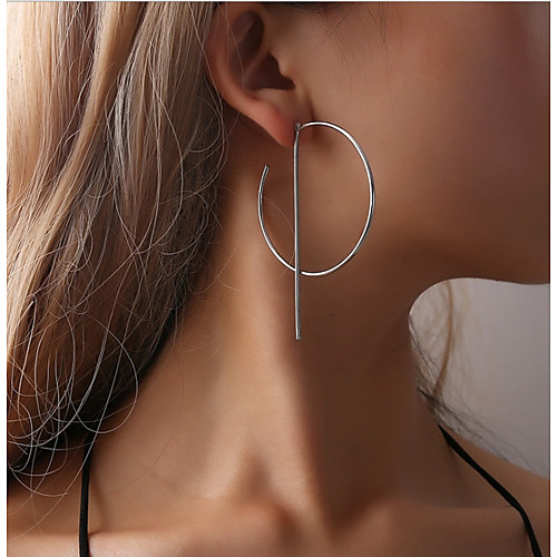 

Women's Hoop Earrings Earrings Hollow Out Ladies Simple European Fashion Earrings Jewelry Silver / Golden For Daily Festival 2pcs