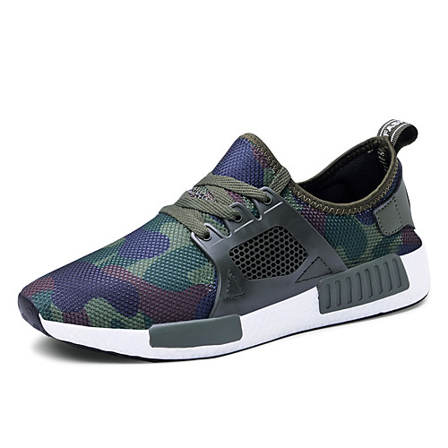 

Men's Spring / Summer Sporty / Casual Athletic Outdoor Trainers / Athletic Shoes Running Shoes Mesh Breathable Dark Grey / Green Camouflage