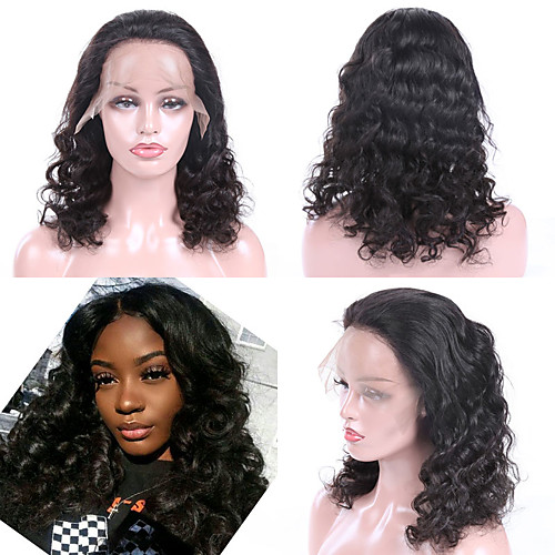 

Remy Human Hair Lace Front Wig Bob style Brazilian Hair Loose Wave Wig 130% Density Best Quality New Arrival Hot Sale Women's Medium Length Human Hair Lace Wig Laflare