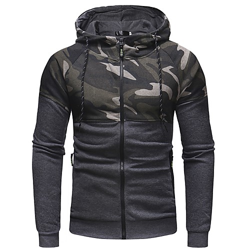 

Men's Hoodie Camo / Camouflage Hooded Sports - Long Sleeve Black Dark Gray M L XL XXL XXXL / Winter