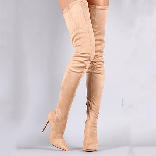 

Women's Boots Stilettos High Heel Stiletto Heel Pointed Toe Crotch High Boots Thigh High Boots Classic Party Daily Solid Colored Winter Almond Purple Yellow / Over The Knee Boots