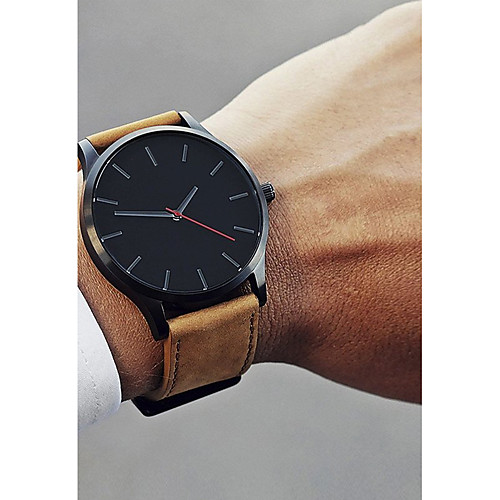 

Men's Dress Watch Wrist Watch Quartz Leather Black / Brown 30 m New Design Casual Watch Cool Analog Classic Casual Fashion Simple watch - Coffee Black / White White / Brown One Year Battery Life