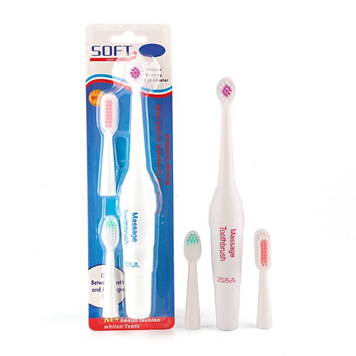 

Electric Toothbrush with 3 Tooth Brush Head Battery Operated Oral Hygiene Health