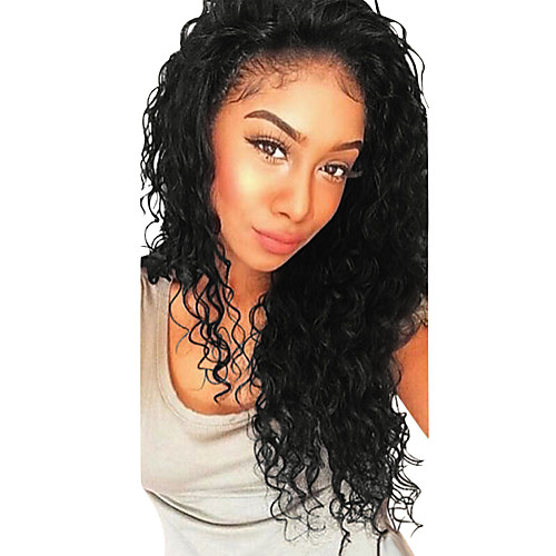 

Human Hair Glueless Lace Front Lace Front Wig with Baby Hair style Brazilian Hair Deep Wave Wig 130% 250% Density Dark Roots Natural Hairline For Black Women 100% Virgin Women's Medium Length Long