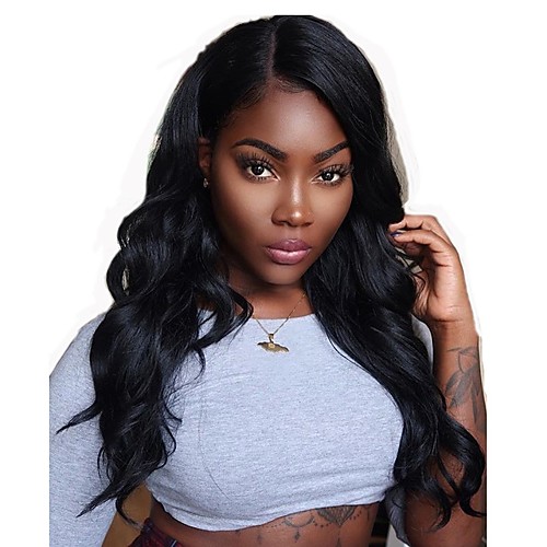 

Remy Human Hair Unprocessed Human Hair Lace Front Wig style Brazilian Hair Wavy Body Wave Natural Wig 130% Density with Baby Hair Natural Hairline African American Wig For Black Women Bleached Knots
