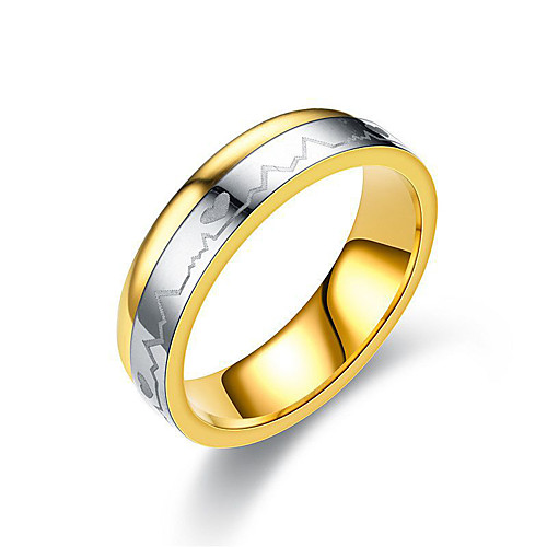 

Couple's Ring spinning ring Groove Rings 1pc Gold Titanium Steel Circular Ladies Simple Classic Wedding Gift Jewelry Classic Two tone Heart Friendship Heart Lovely