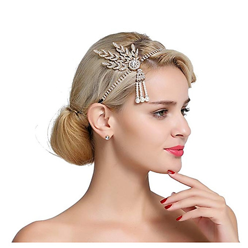 

The Great Gatsby Charleston Vintage 1920s Roaring 20s Flapper Headband Women's Feather Costume Head Jewelry Black / Golden / White Vintage Cosplay Party Prom Sleeveless / Headwear / Umbrella