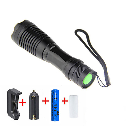

LED Flashlights / Torch 2000 lm LED LED 1 Emitters 5 Mode with Battery and Charger Adjustable Focus Camping / Hiking / Caving Everyday Use Cycling / Bike / Aluminum Alloy
