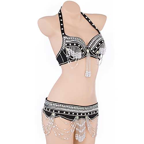 

Belly Dance Bra Tassel Women's Training Performance Sleeveless Natural Polyester