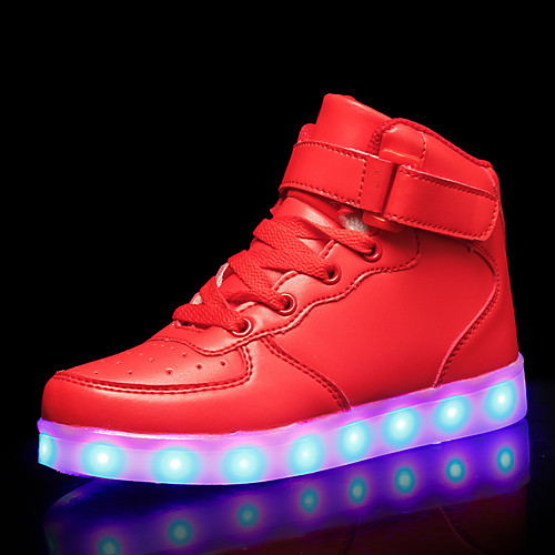

Men's Comfort Shoes Light Up Shoes Spring / Summer / Fall Sporty / Casual Daily Outdoor Sneakers Walking Shoes PU Breathable Wear Proof Red / Gold / White