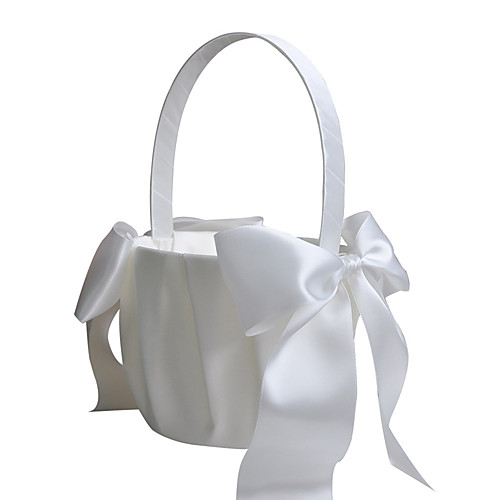 

Flower Basket Satin 4 1/3 (11 cm) Satin Bow 1 pcs