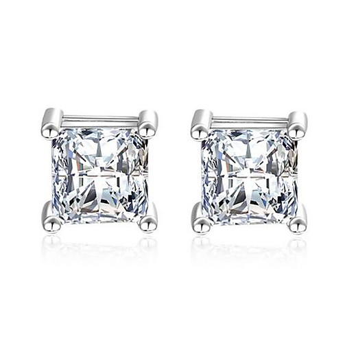 

Women's Stud Earrings Classic Romantic Imitation Diamond Earrings Jewelry Silver For Wedding Daily 1 Pair