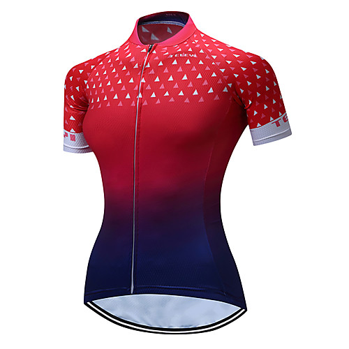 

Women's Short Sleeve Cycling Jersey Polyester RedBlue Gradient Plus Size Bike Jersey Top Mountain Bike MTB Road Bike Cycling Breathable Quick Dry Moisture Wicking Sports Clothing Apparel / Stretchy