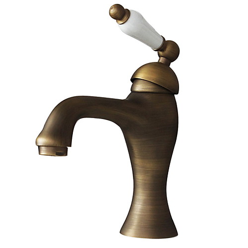 

Bathroom Sink Faucet - Rotatable Antique Brass Centerset One Hole / Single Handle One HoleBath Taps