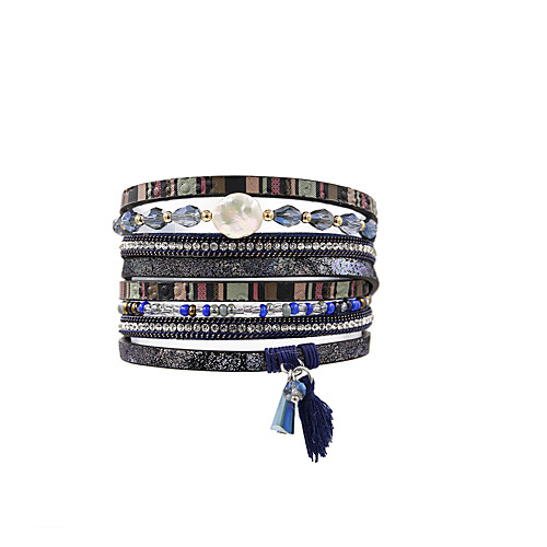 

Women's Leather Bracelet Fancy Fashion British Leather Bracelet Jewelry Blue For Gift Daily