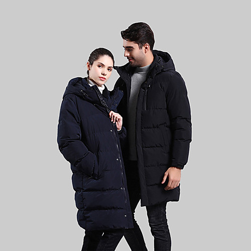 

Women's Padded Hiking jacket Winter Outdoor Solid Color Windproof UV Resistant Breathable Rain Waterproof Down Jacket Top Single Slider Outdoor Exercise Black
